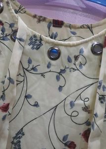 Cream Floral Print top