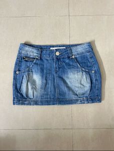 Blue Denim Mini Skirt