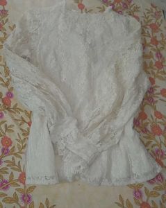 Vintage Elegant White Lace Blouse