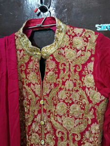 Elegant rose &amp; Gold Embroidered Kurta Set