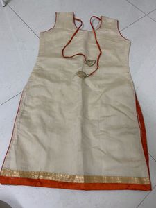 Orange &amp; Cream Ethnic Kurta Set