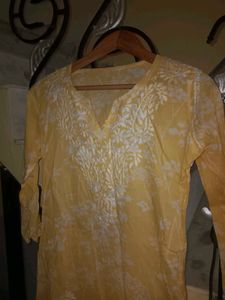 Yellow Embroidered Kurta