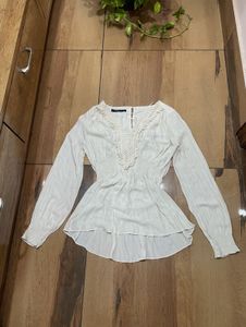 zara y2k lace top