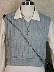 Blue Cable Knit Sweater