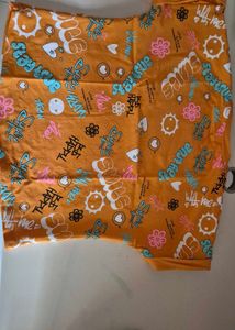 Funky Graphic Print Orange T-Shirt