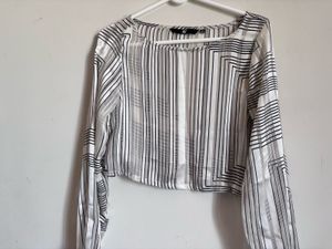 Chic Striped Sheer Blouse