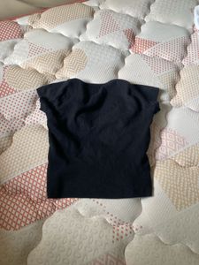 Black Ribbed Cropped Top