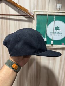Stussy World Tour Black Snapback Flat Brim Cap