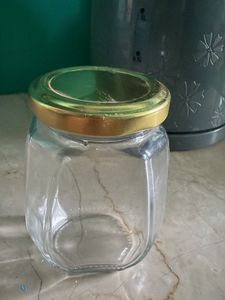 Glass Jar with Gold Lid