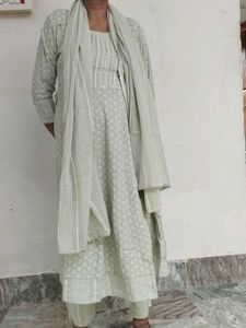 Elegant Light Green Kurta Set with Dupatta