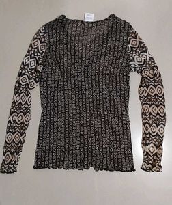 Y2K Sheer Long Sleeve Top