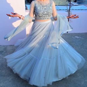Exclusive Grey Embellished Lehenga Choli