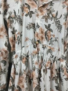 Floral Print Long Sleeve Midi Dress