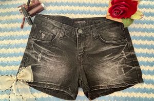 Indi Blue Distressed Denim Shorts