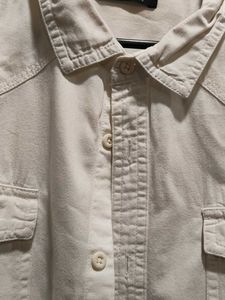 Men's White Long Sleeve Button-Up Shirt