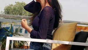 Chic Navy Blue Ruched Square Neck Top