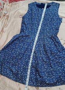 Chic Blue Floral A-Line Dress