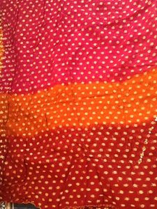 beautiful rajasthani badhni saree all- over gold f