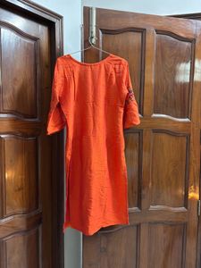 Vibrant Orange Kurta