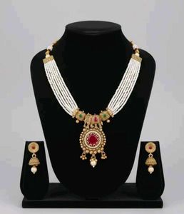 Pearl and Ruby Necklace Set