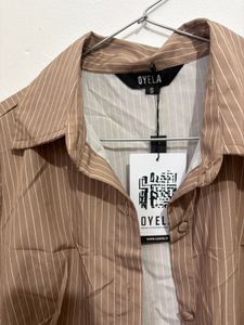 combo Chic Pinstripe Bell Sleeve fitted shirts