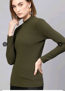 Sassafras Women Olive Green Solid Top
