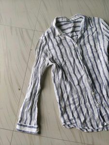 Striped Button-Up Casual Shirt