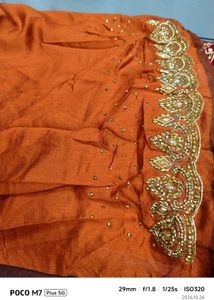 Elegant rust  Silk Saree