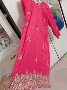 Elegant Pink dabka Embroidered Kurta