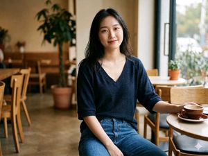 Cozy V-Neck Navy Blue Top