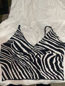 Zebra Print Knit Cami Top
