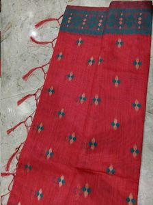 Beautiful Coral &amp; Teal Saree
