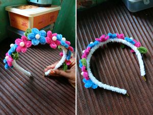 🌸 Handmade Floral Pipe Cleaner Headband 🌸