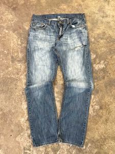 Men's Distressed Blue Jeans