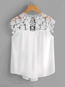 Elegant White Lace Collar Blouse