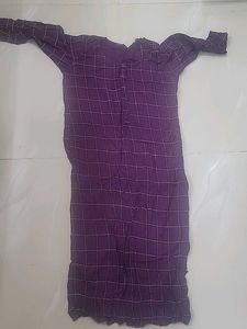 Purple Checkered Kurta
