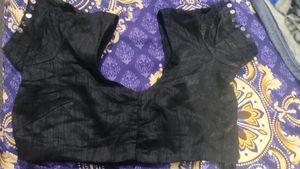 Black Frill Transparent Saree Very Beautiful With Blouse