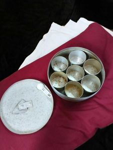 Rare Vintage Pure Aluminium Spice Box Masala Dabba