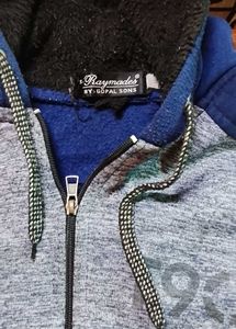 Men's Blue &amp; Grey Zip-Up Hoodie