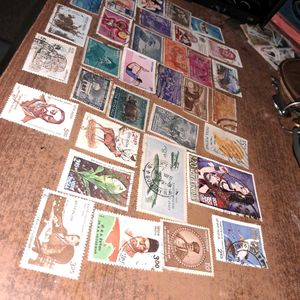 Set of 34 Rare Vintage Stamps