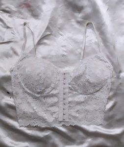 Elegant White Lace Corset Bra