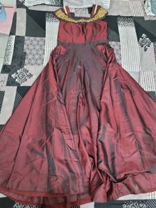 Elegant Maroon Embellished Gown