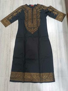 Elegant Black Kurta with Gold Embroidery