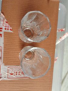 unused Set of 2 Crystal Cut Tumblers