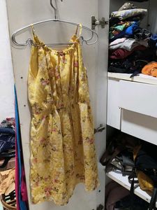 Butter Yellow Floral Mini Dress