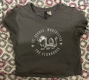 Grey Dragon Graphic Crop Top
