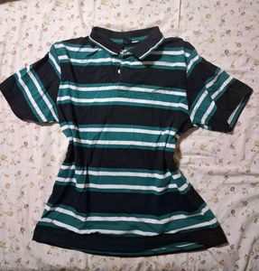 Oversized Unisex Striped Polo Shirt