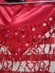 Chic Red Lace Overlay Dress