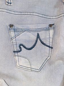 Gray Cropped Denim Jeans