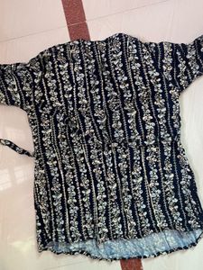 Embellished Navy Floral Kurta